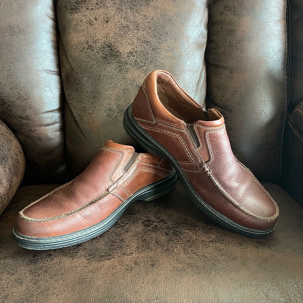 Johnson & Murphy XC4 Brown Leather Slip-On Shoes
